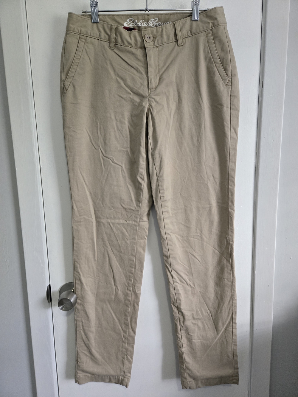 Eddie Bauer Women's Boyfriend Fit Chinos in Beige